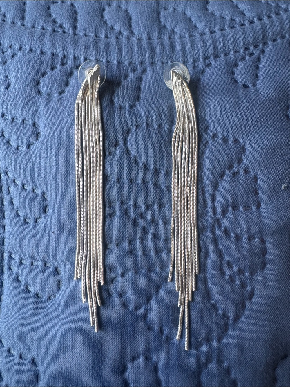 Silver Tassel Drop Earrings - Sleek Chain Fringe